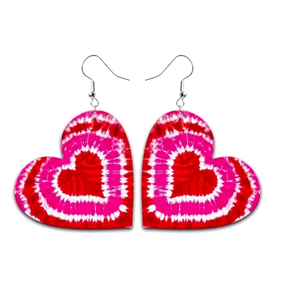 Faux Leather Tye Dye Earrings - Picture 1 of 3